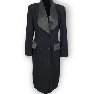 Lynn Green Richard Neal Midi Blazer Jacket Dress Womens 10 Black VTG Business